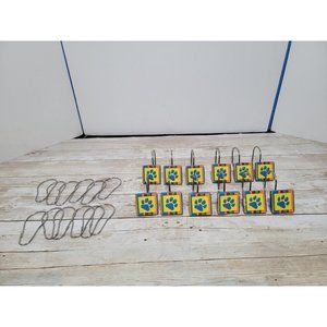 Blue Clue's‎ Colorful Paw Print Shower Curtain Hooks w/ RIngs Paw Print 12 Count